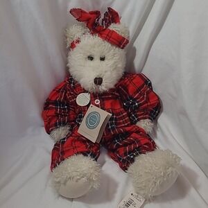 Vintage Boyd's Bear Collection Ophelia - Red Plaid Pajamas - 17" - Retired